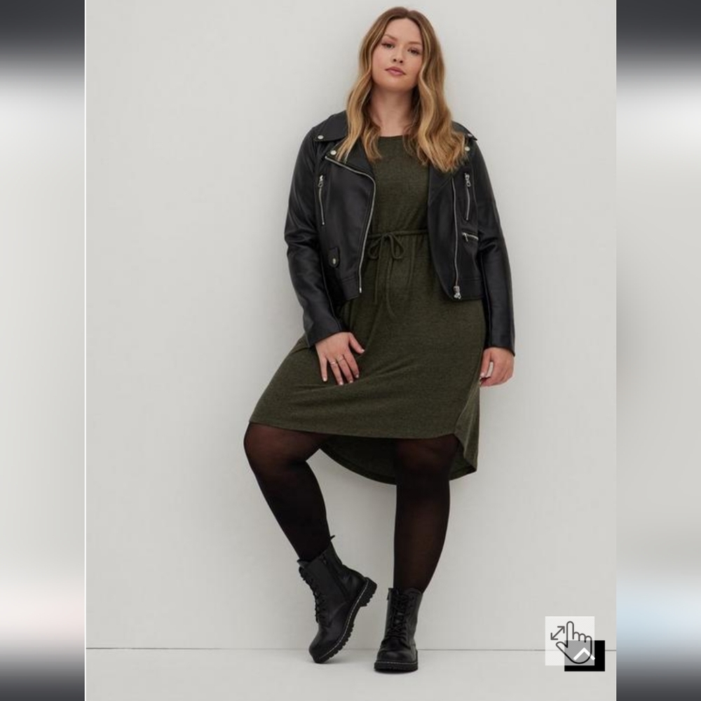 New Torrid Super Soft Plush Olive Green Sweater Dress 5X